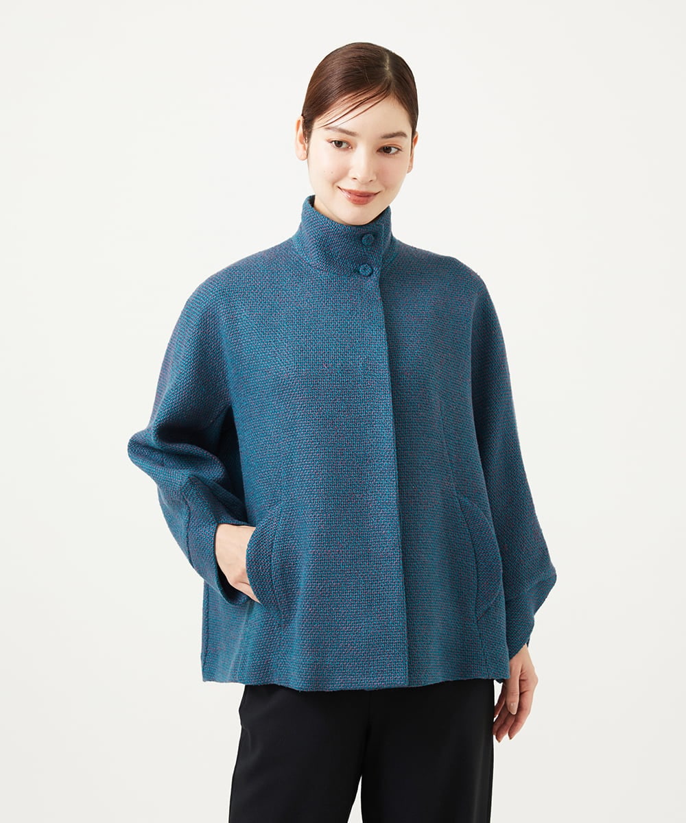 スタンドカラーツイードショートコート(その他のコート・ブルゾン