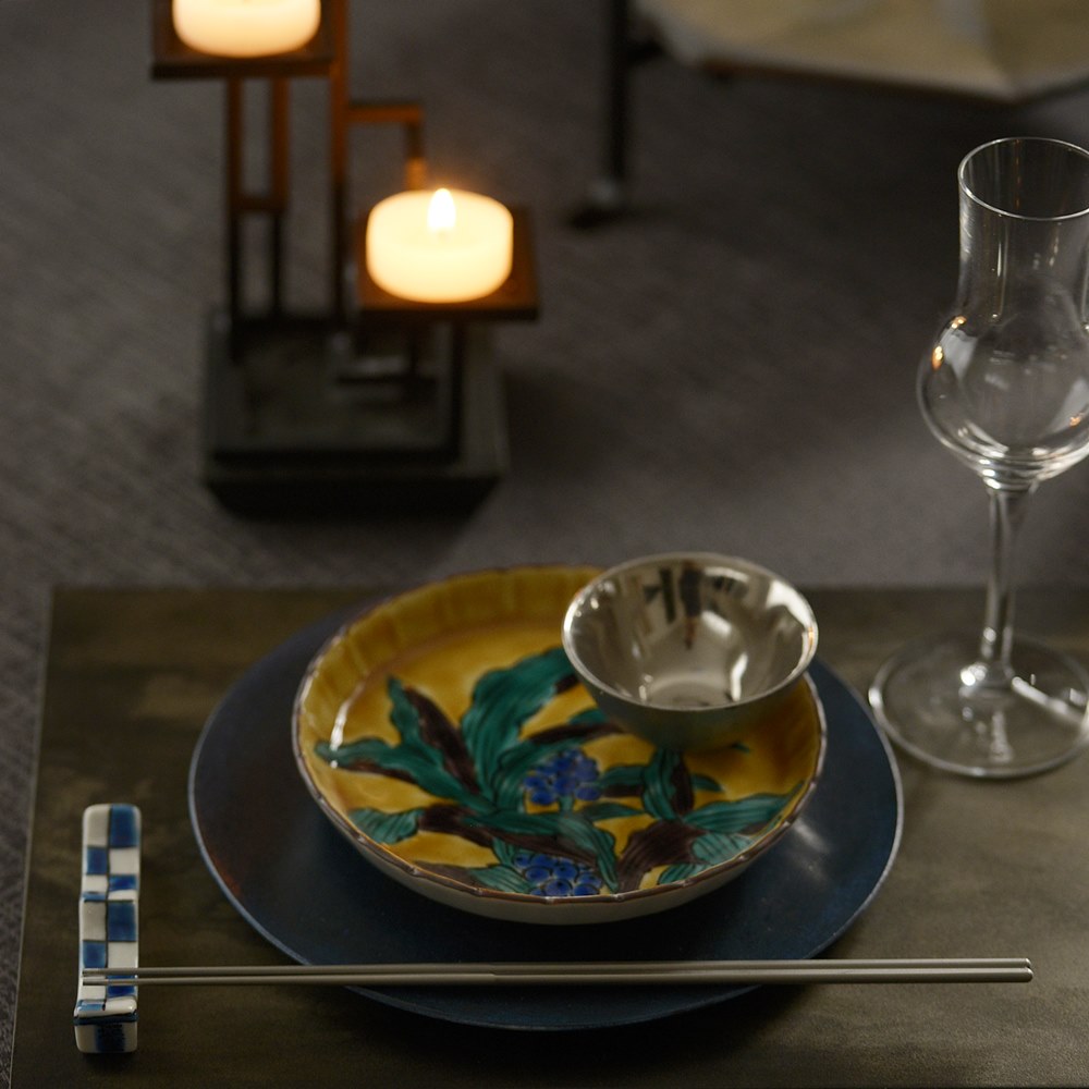 瑛生の器（九谷美陶園）｜瑛生の器 九谷美陶園 万年青文様四寸皿｜作家