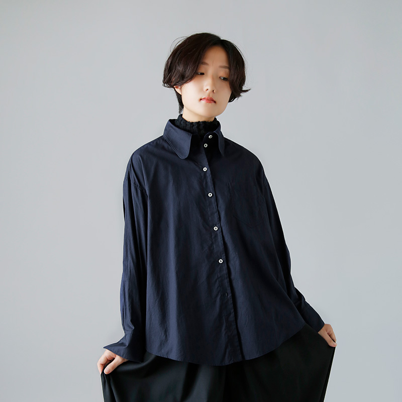 suro スロ コットン ティアドロップ カラー シャツ 240401-02 | iroma