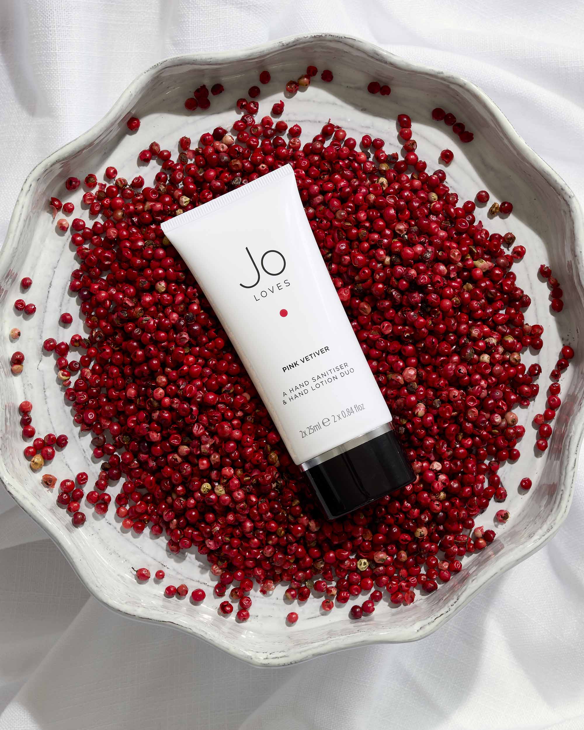 Jo Loves | Pink Vetiver A Hand Sanitiser & Lotion Duo | 2x25ml