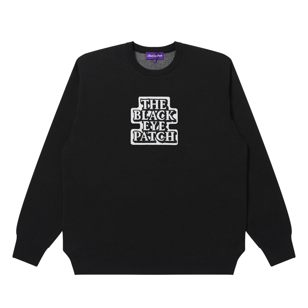 BlackEyePatch/OG LABEL KNIT SWEATER（BLACK） - JONAS