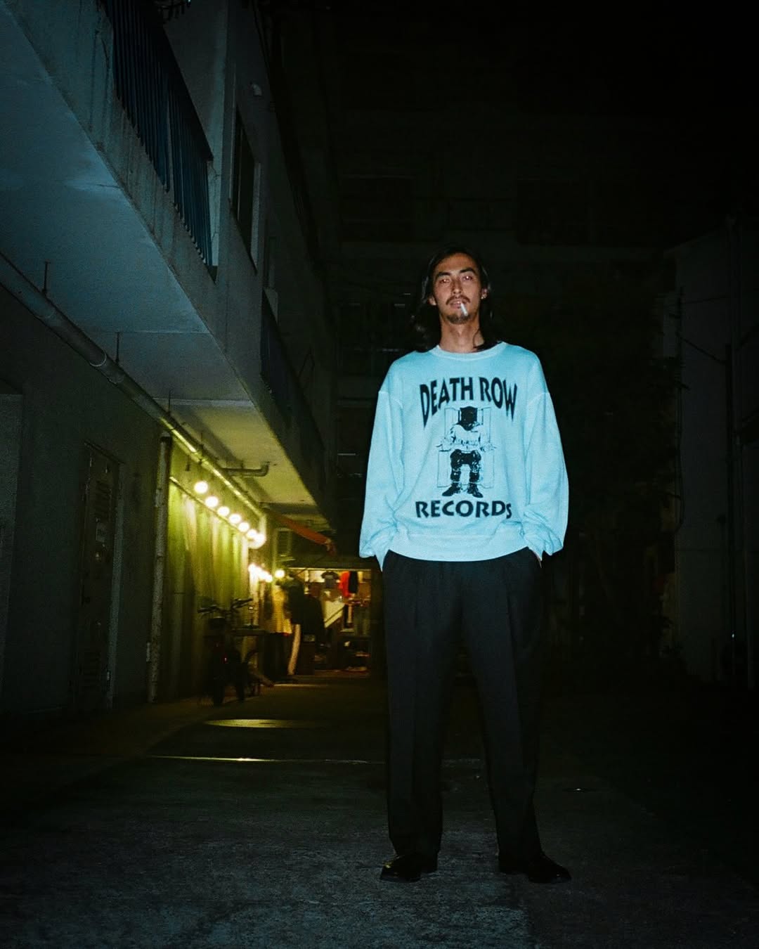 WACKO MARIA/DEATH ROW RECORDS / GARMENT DYED SWEAT SHIRT（BLUE