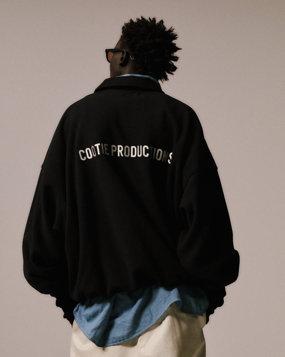 COOTIE PRODUCTIONS/Fleece Sweat Polo Shirt（Black）［フリースポロ