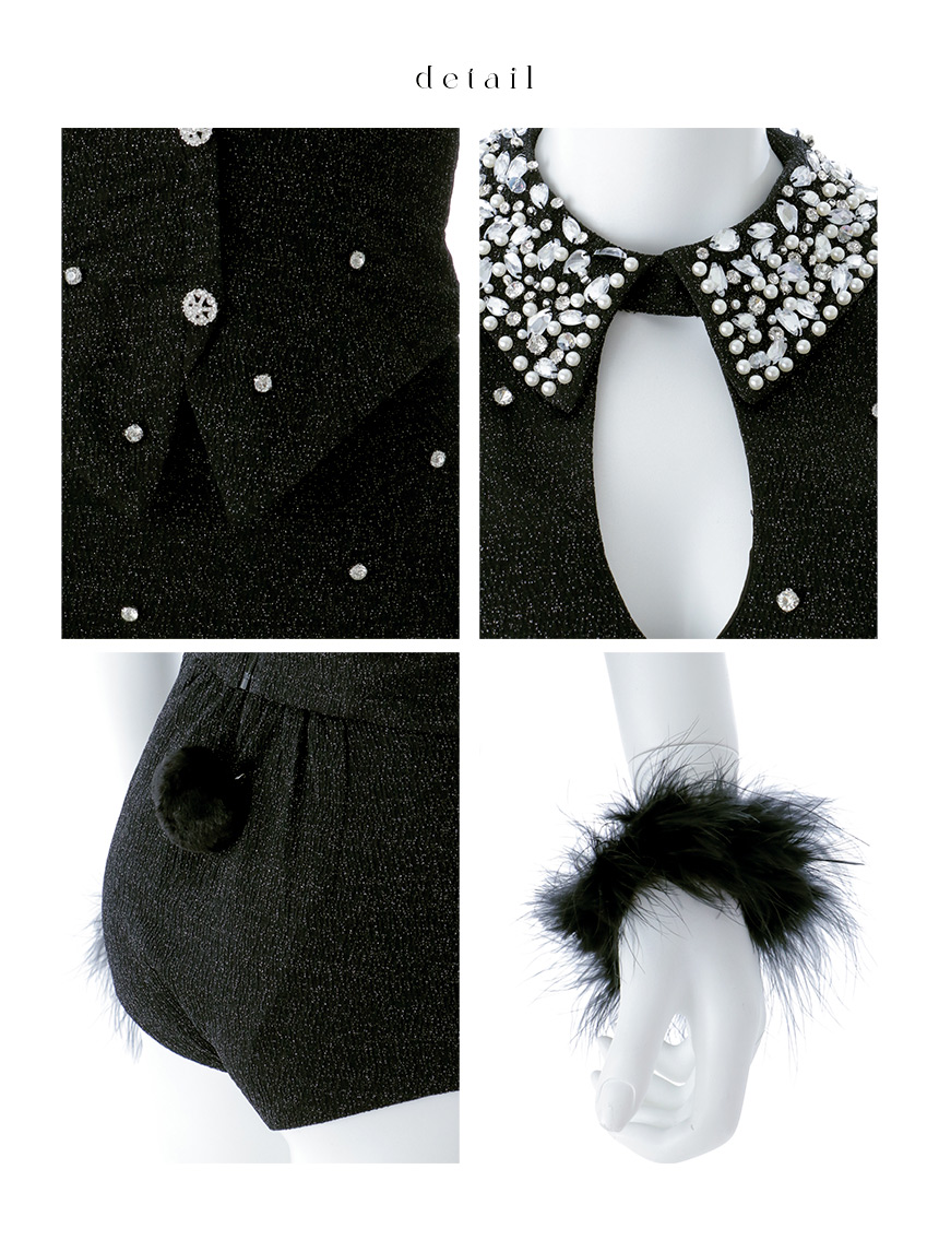 即日発送】【ハロウィン】タキシードバニーセットアップ【コスプレ6点