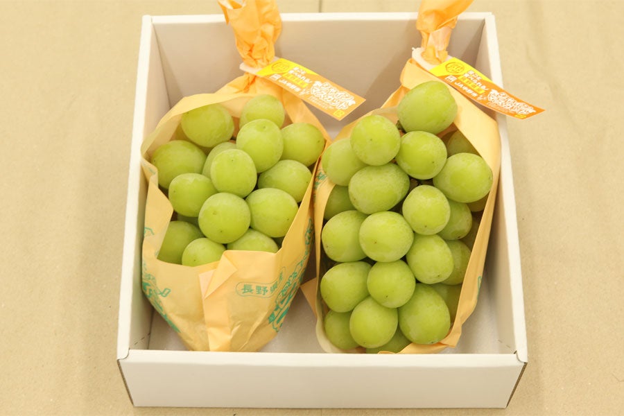 JA全農長野 冷蔵シャインマスカット 2房(約900g)【化粧箱】: 全農長野