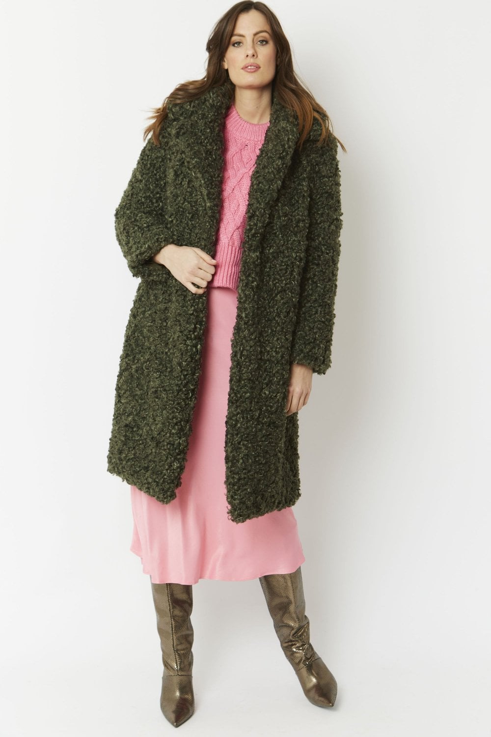 Faux Shearling Long Teddy Coat