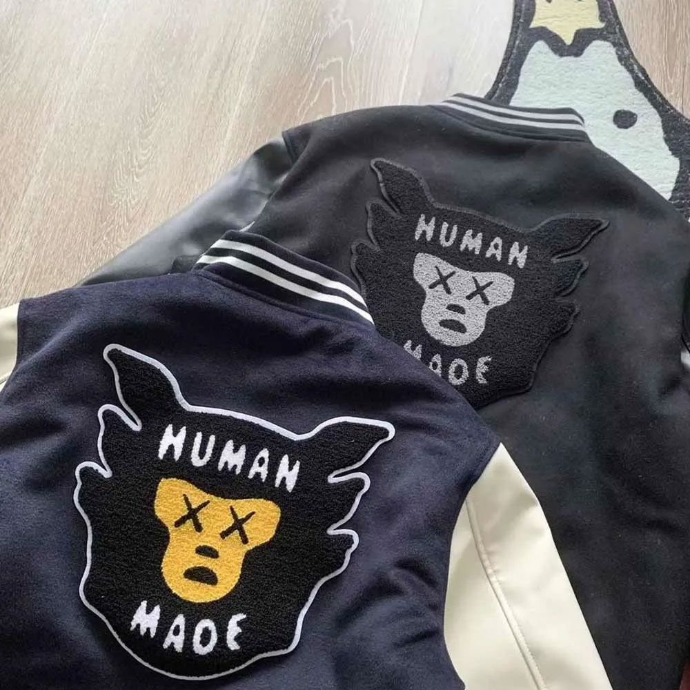 Wool/Leather Human Made Kaws Varsity Jacket - Jackets Masters