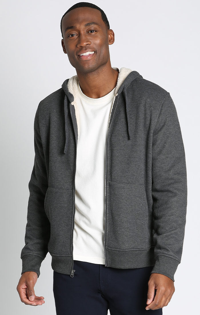 Sherpa Lined Waffle Hoodie – JACHS NY