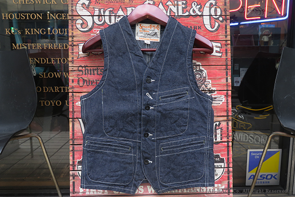 SUGAR CANE シュガーケーン ブルーデニム|ワークベスト『11oz. BLUE