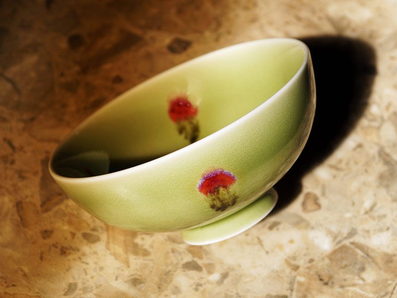 有田焼】茶碗 天龍寺青磁花片紋