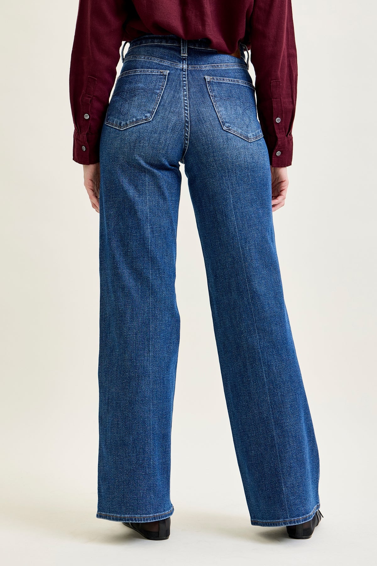 Claribel High Rise Tummy Control Retro Wide Leg Jeans – Judy Blue