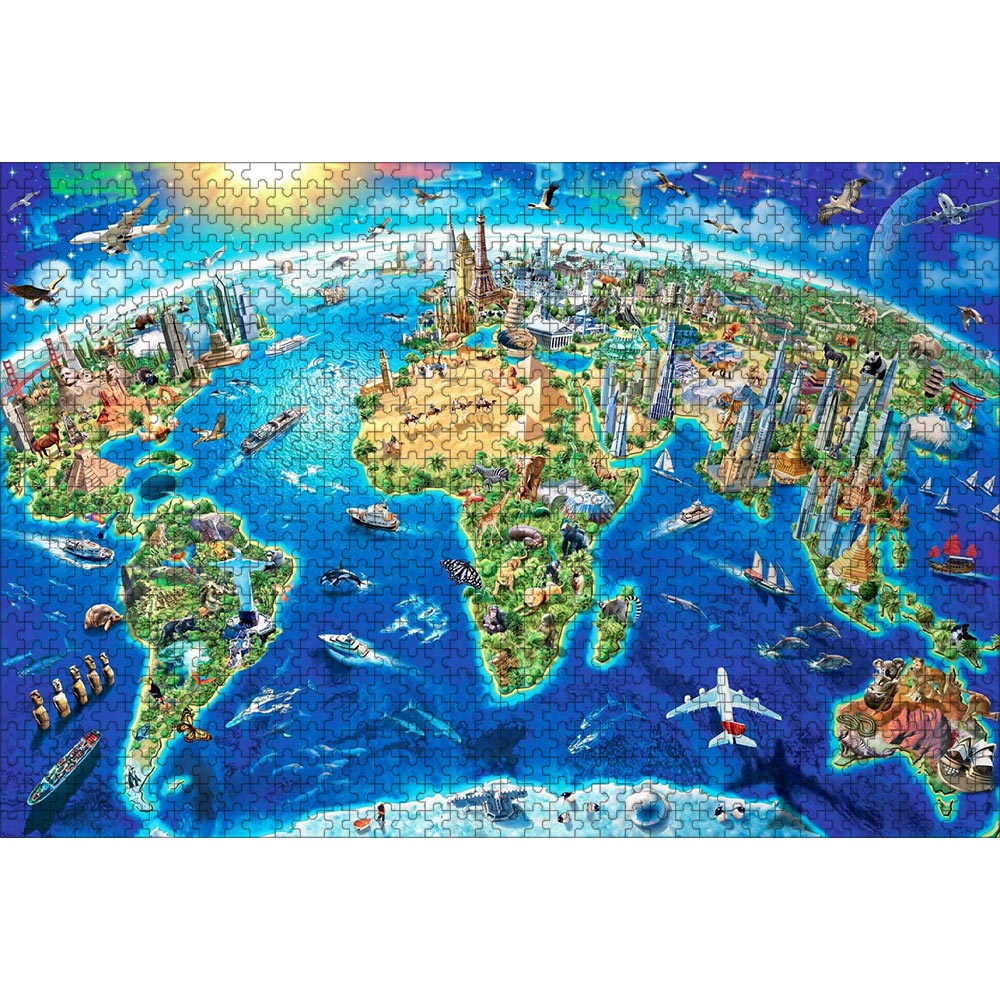 ジグソーパズル 世界地図 1000ピース 50×75cm | ジグソーパズル通販