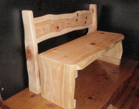 幅120cm、ひのきの背もたれ付ベンチ-SBE005-120 ひのき製