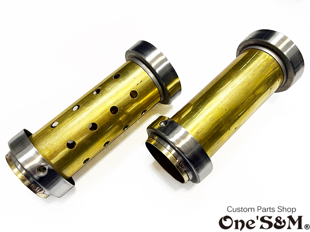 cb400f 64π70π用真鍮バッフル 真鍮サイレンサー cb400f ヨンフォア