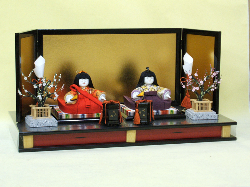 ◇特選 人形 無形文化財 原米州 古典巻袖雛 親王飾り 雛人形 米州人形