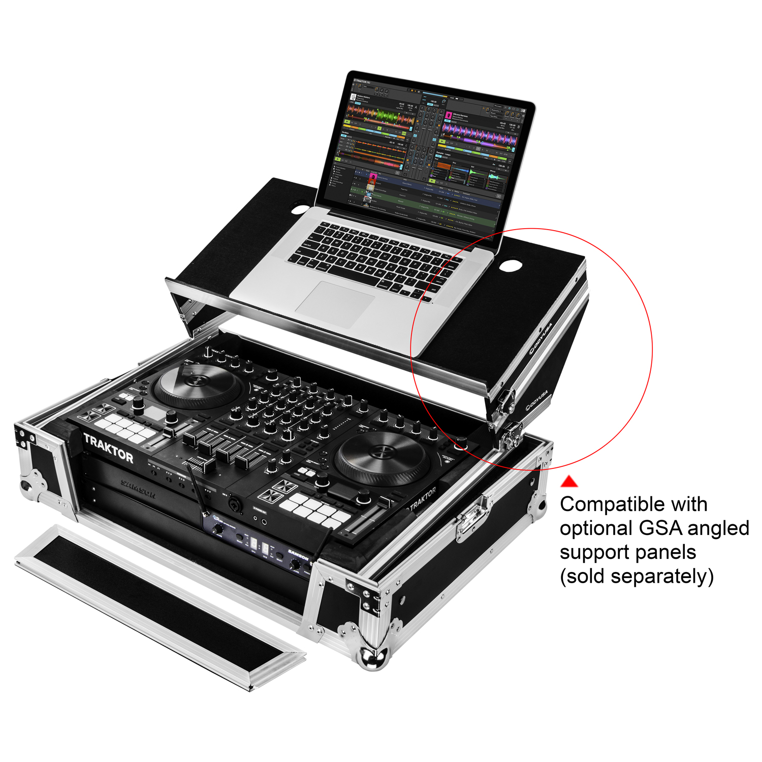 Traktor Kontrol S4 MK3 Case with 2U and Glide Platform | Odyssey Gear