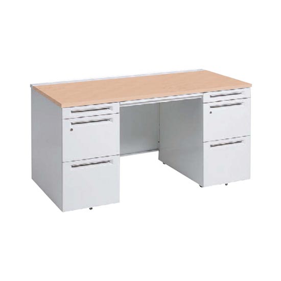 3V0SAH-MK54 オカムラ アドバンス 両袖机1400幅 本体ホワイト 天板ネオ