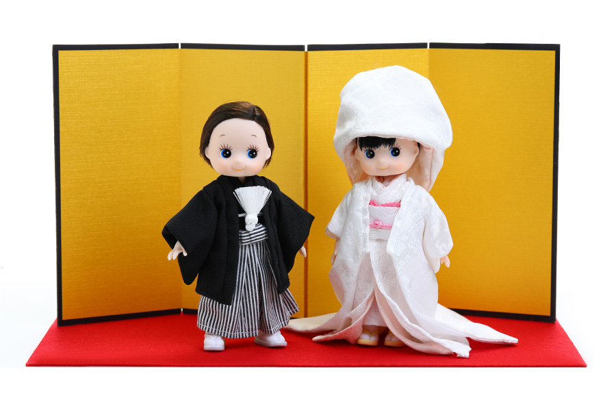 11FQ-A09-WM】フル可動 夫婦キューピー（白×桃） OBITSU SHOP