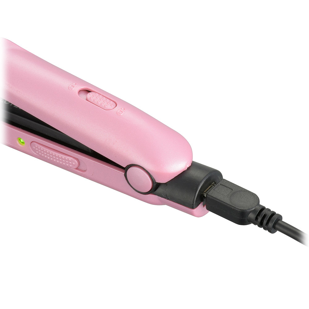 Iberisモバイルヘアアイロン ピンク [品番]00-5690｜株式会社オーム電機