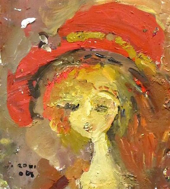 織田広喜 赤い帽子の少女 | 絵画など美術品の販売と買取 | 東京・銀座