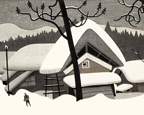 斎藤清 会津の冬 (100) 三島町 大石田 | 絵画など美術品の販売と買取