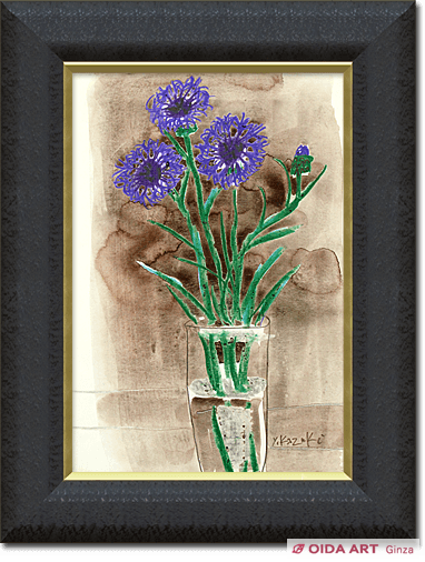 真作】 香月泰男 野花 のばな 日本画 油彩 原画 Y.KAZUKI 美品 真作