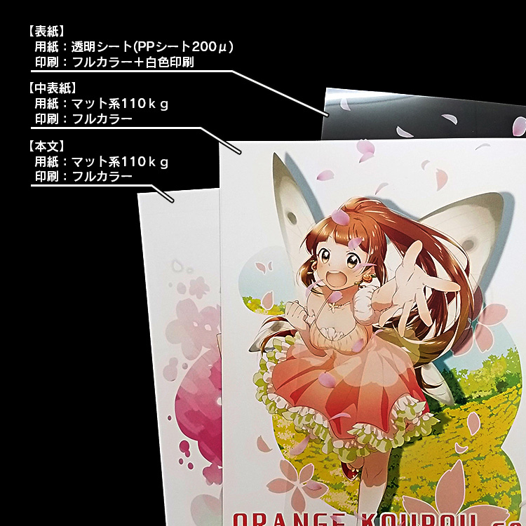 クリア表紙中綴じゴールドセット | 冊子印刷 | 同人誌印刷と同人グッズ