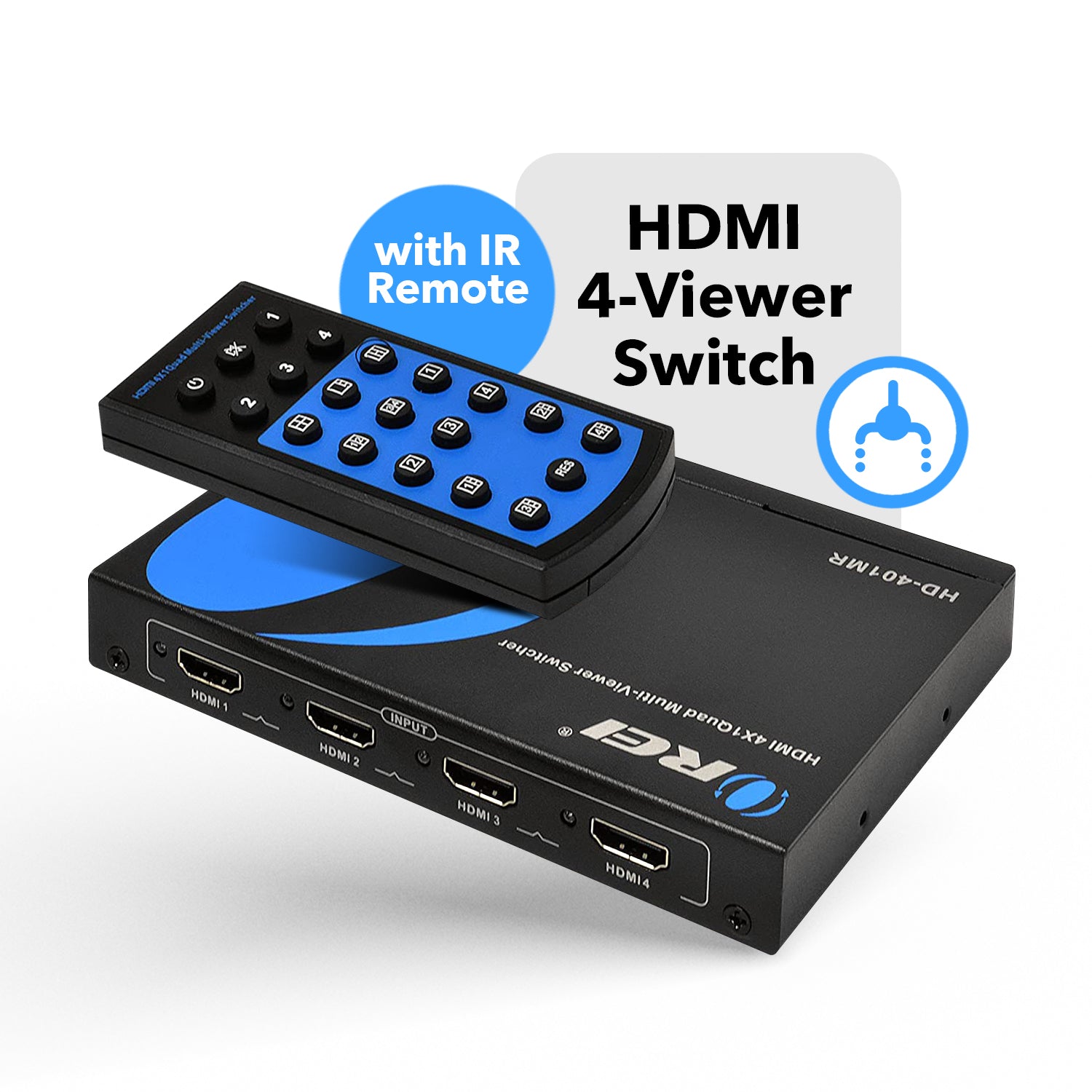 4x1 Seamless Quad Multi Viewer Switch, Full HD 1080p – OREI.COM