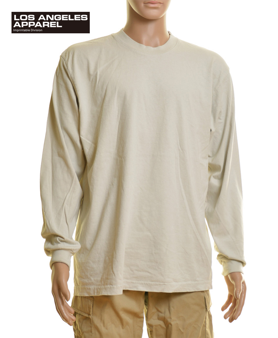 ロサンゼルスアパレルのガーメントダイロングスリーブTシャツ