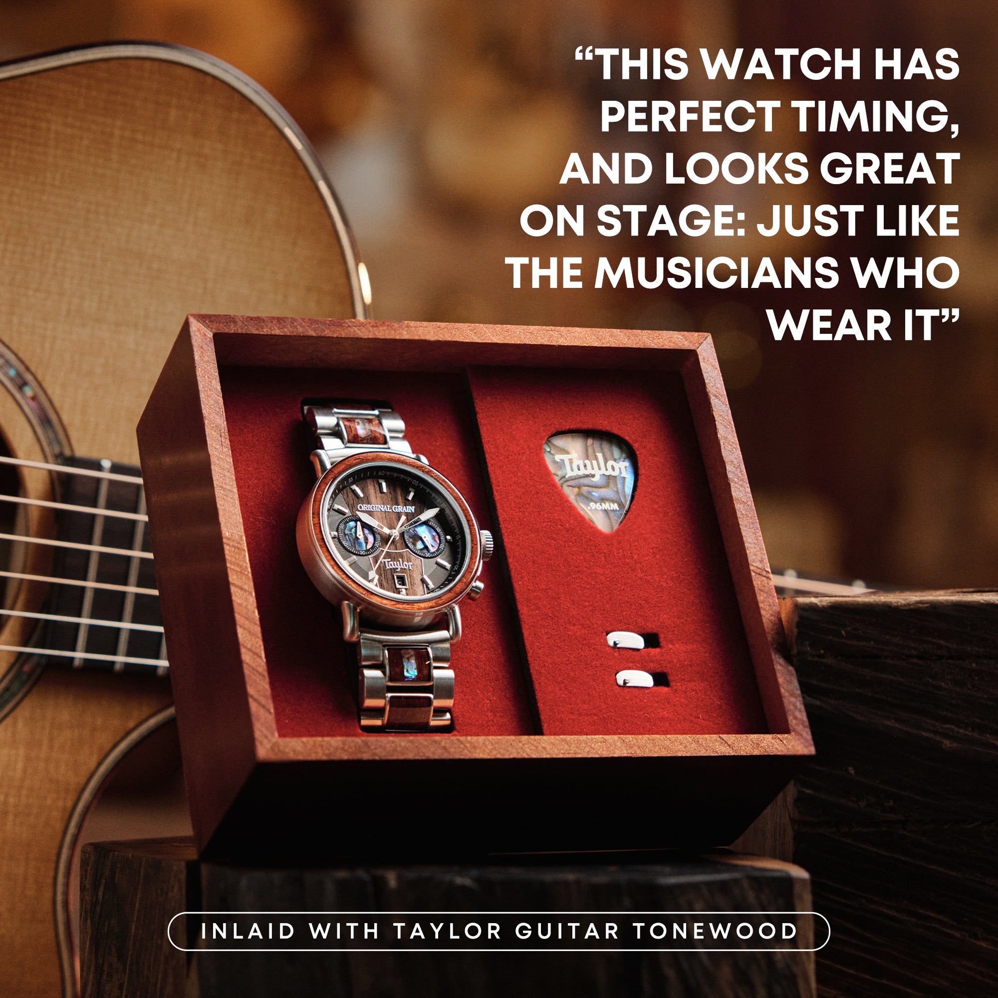 Limited Edition Cameroon Ebony Taylor Guitar Stainless Steel