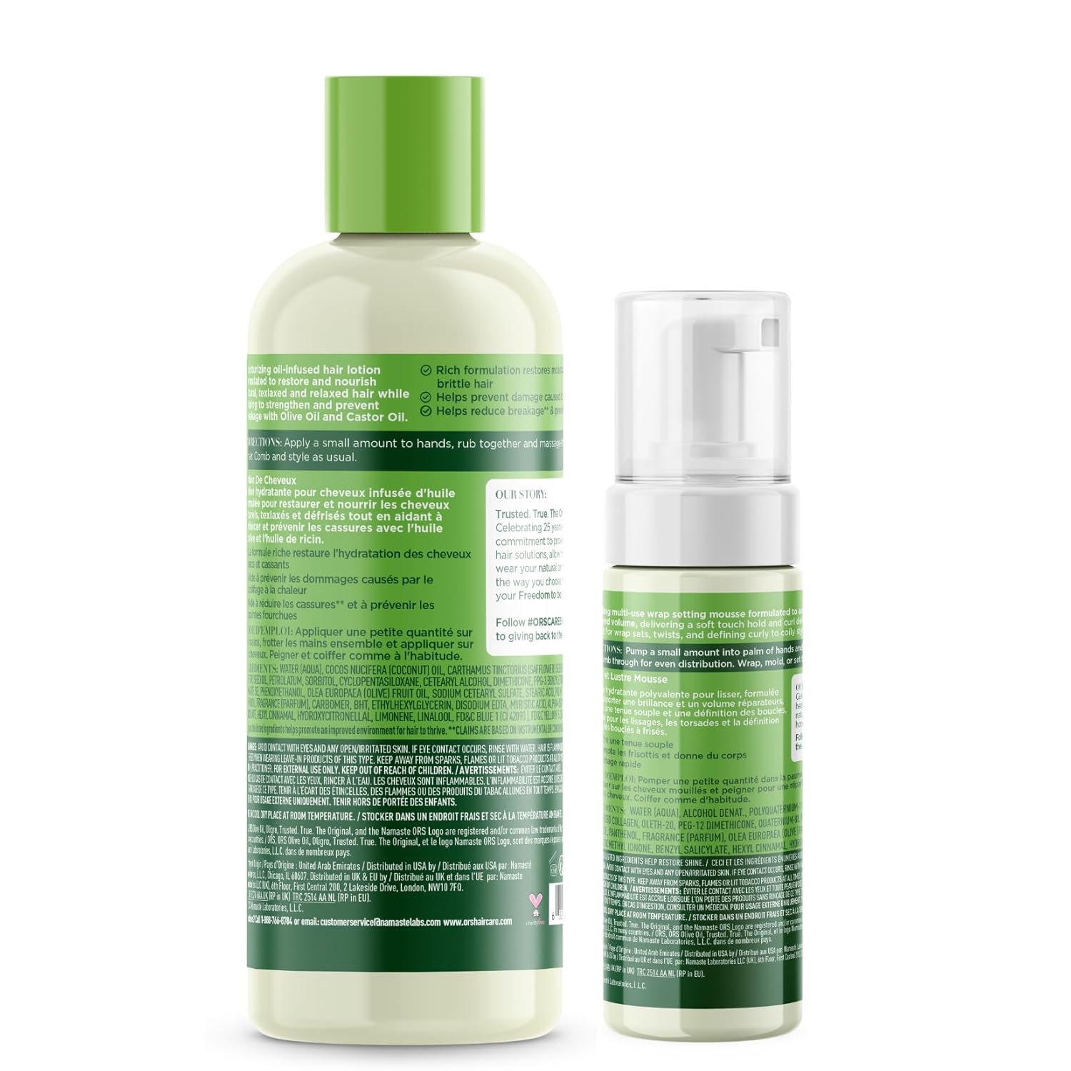 ORS Olive Oil Wrap Set Mousse & Moisturizing Hair Lotion 2-Piece