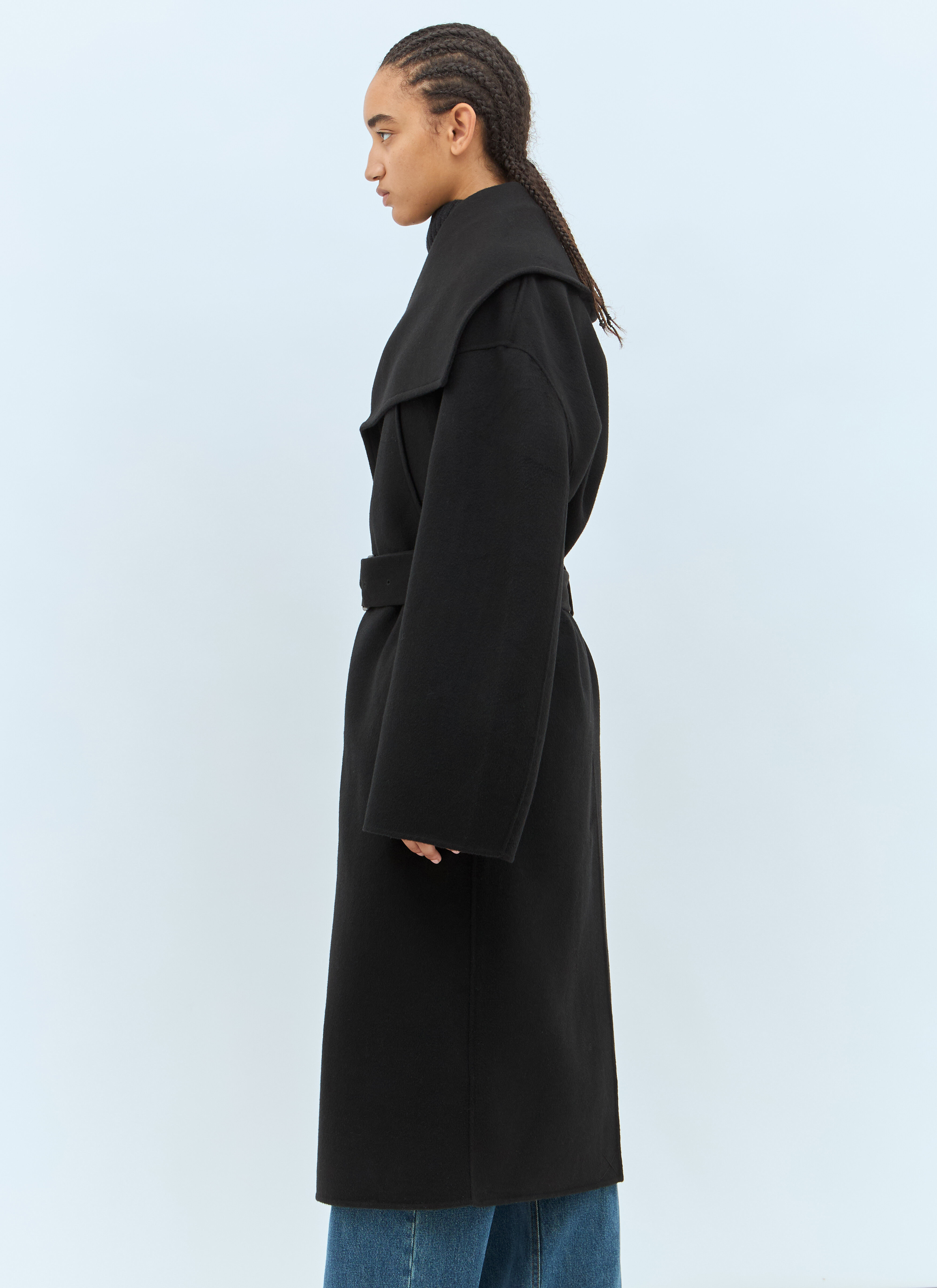 JW Anderson Women's' Wool Wrap Coat in Black | LN-CC®