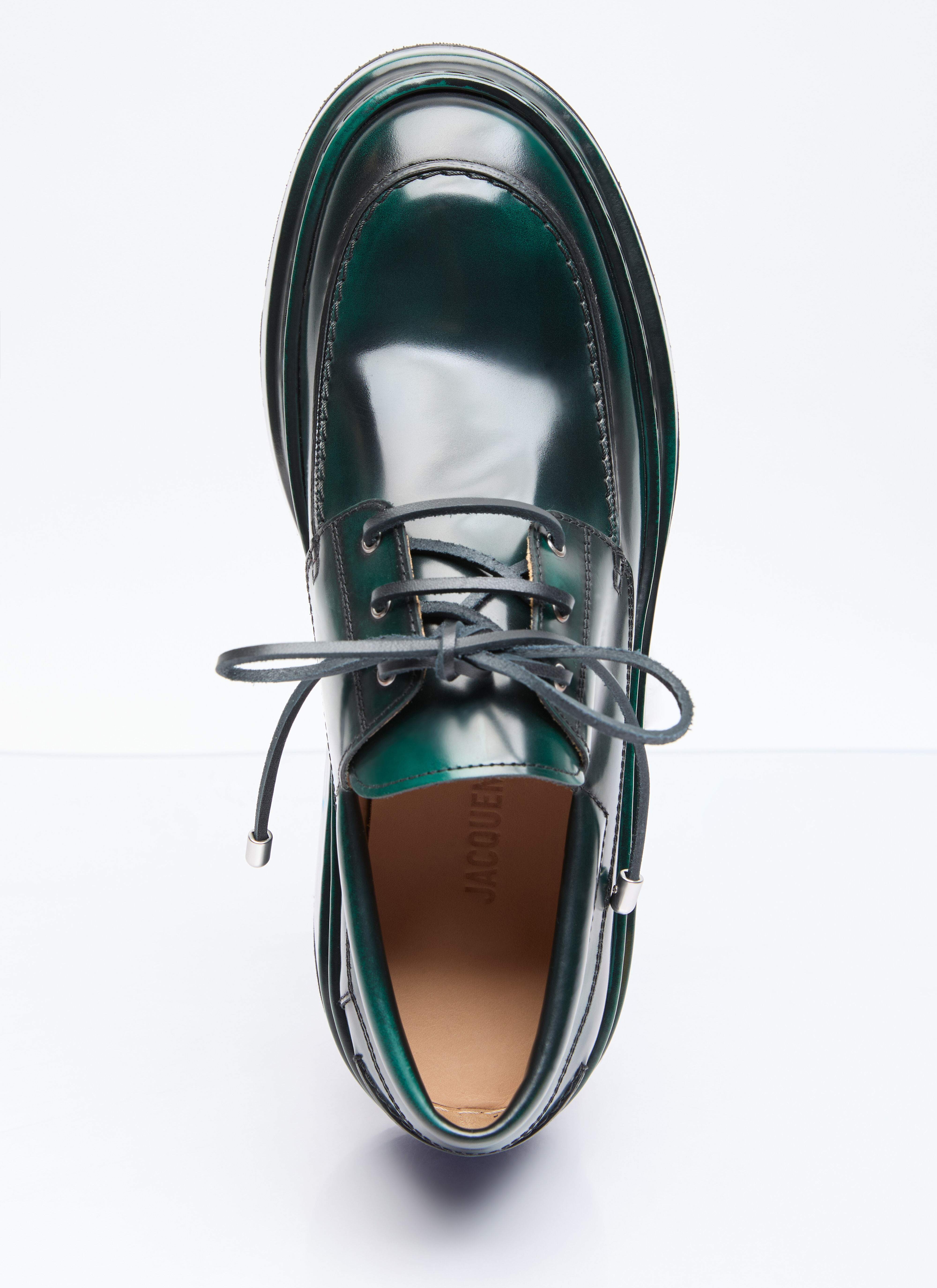 Jacquemus Men's' Les Bateau Pavane Lace-Up Shoes in Green | LN-CC®