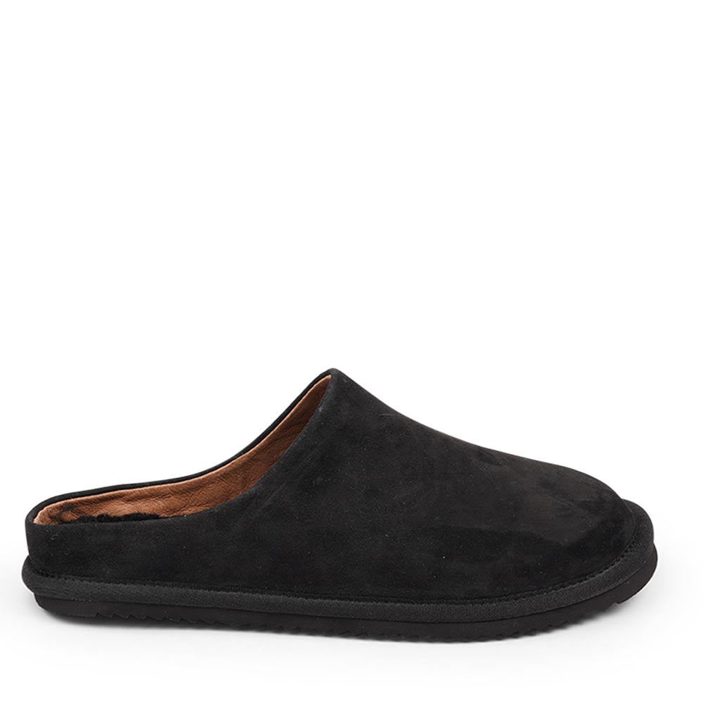 Meloy - Carf suede mules with shearling innersole