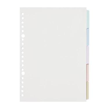 ラミネートタブインデックス A5 マイルドカラー 5山 20穴