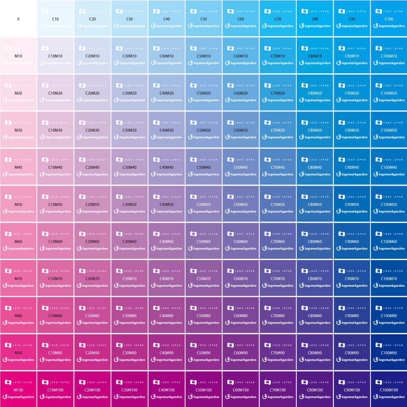 ロゴの配色を決める-CMYK色見本（プロセスカラーチャート） | AIと