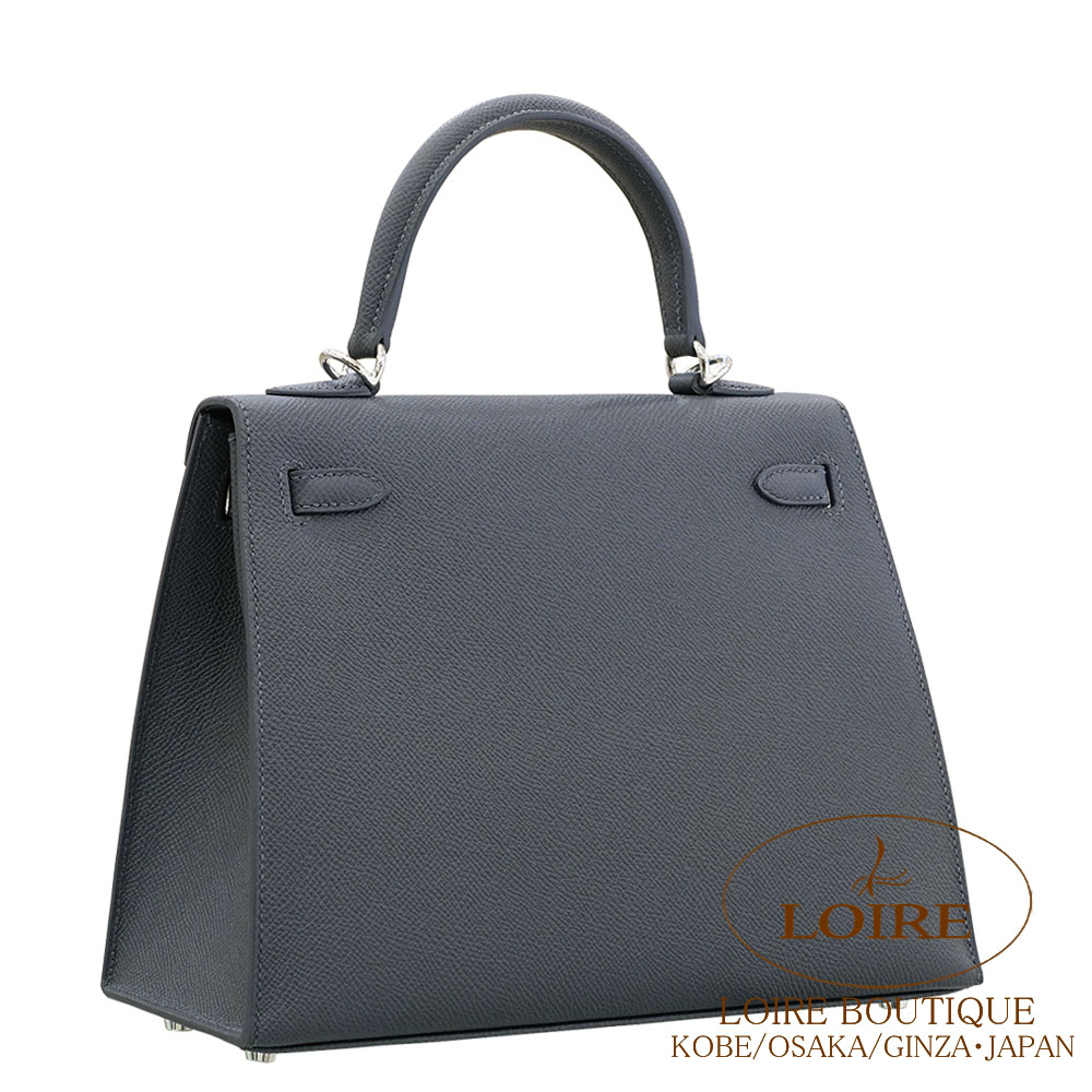 エルメス HERMES 空箱 横43×縦43×高さ17.5 ショッパー　3枚 エルメス パーソナルケリーミニ/外縫い ブルーグラシエ/クレ ヴォー