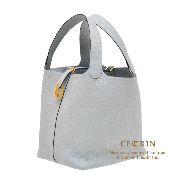 Hermes Picotin Lock bag 22/MM Blue glacier Clemence leather Gold