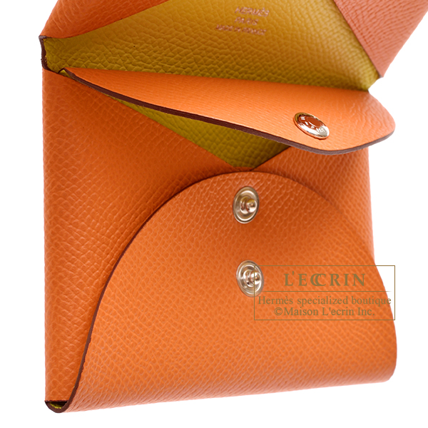 エルメス カルヴィ デュオ ヴェルソ オレンジ/ライム ヴォーエプソン