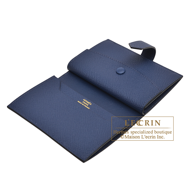 エルメス ベアンミニ ブルーネイビー ヴォーエプソン ゴールド金具