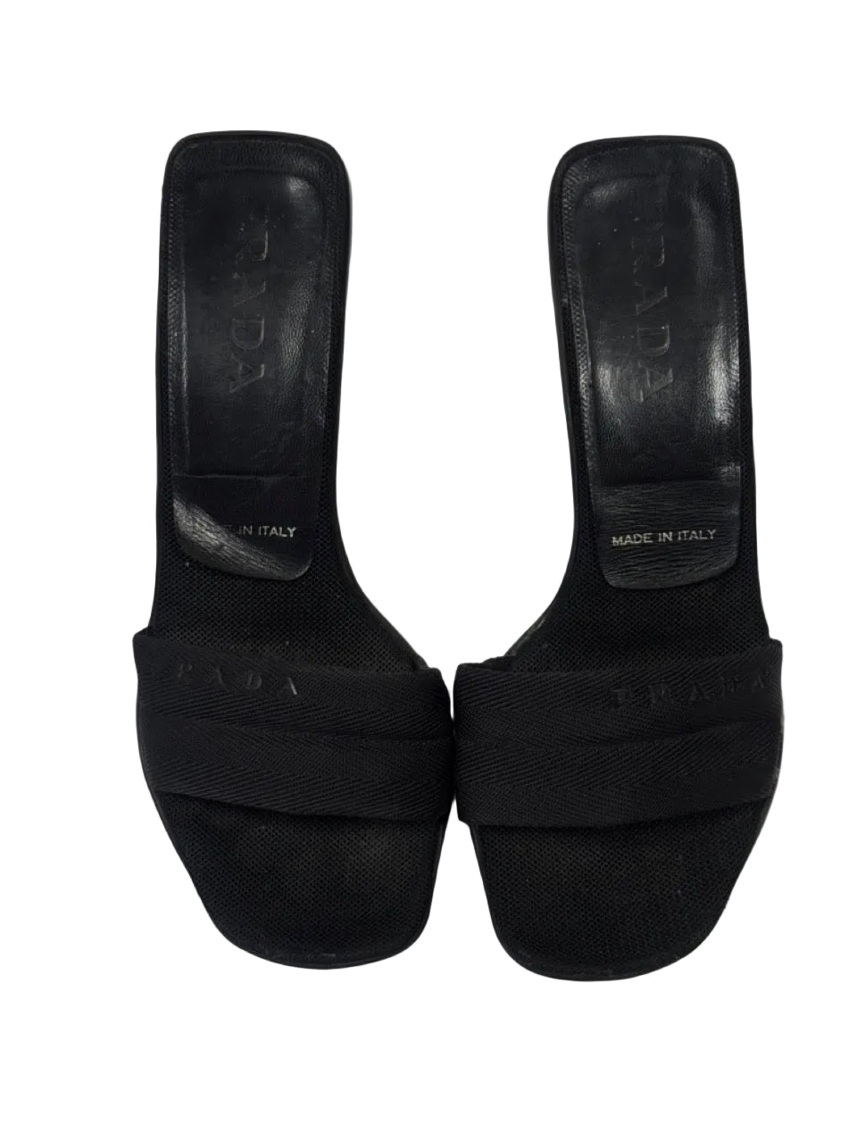 Prada SS99 Sport Black Mesh Kitten Heel Mules – LE DEPARTMENT