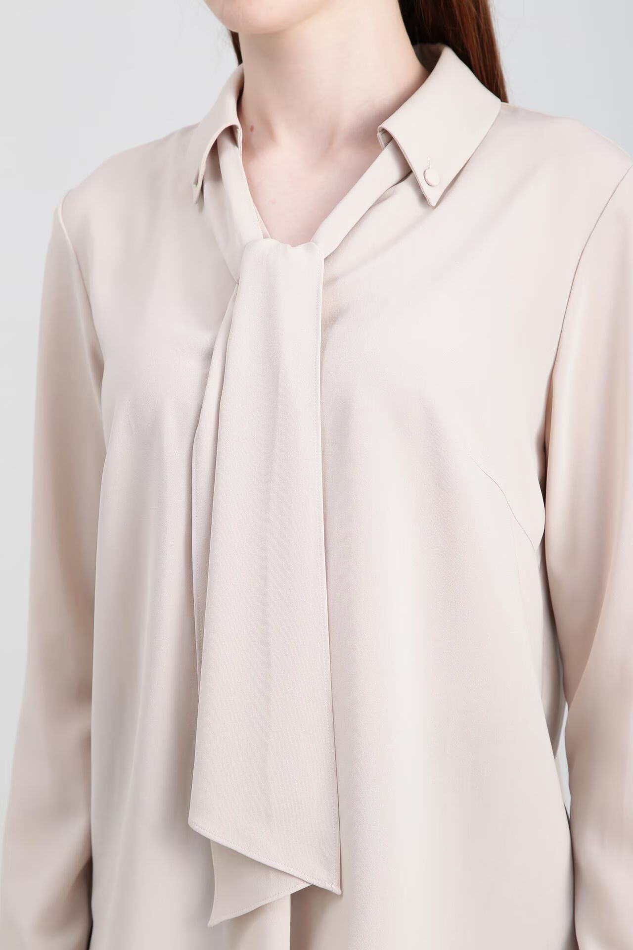 PINKY&DIANNE - ボタンダウンボウタイシャツ (ベージュ