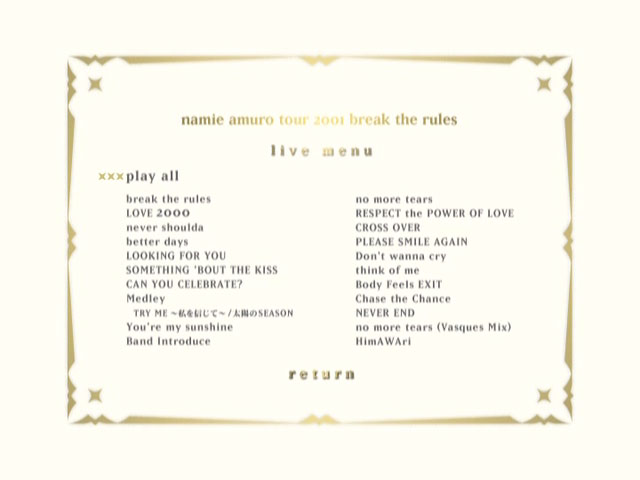 安室奈美恵- namie amuro tour 2001 break the rules (FC Limited