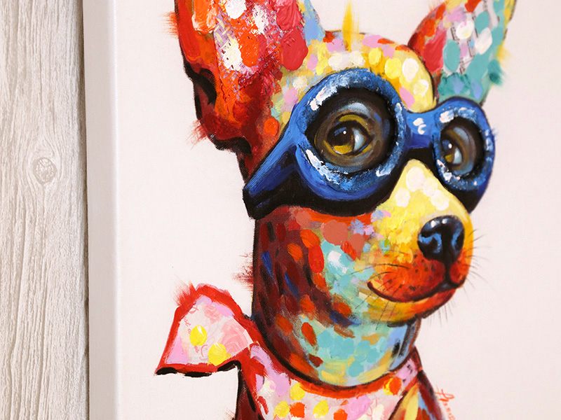 ブルドッグ (メガネ) 60×60cm - アート・インテリア絵画の通販