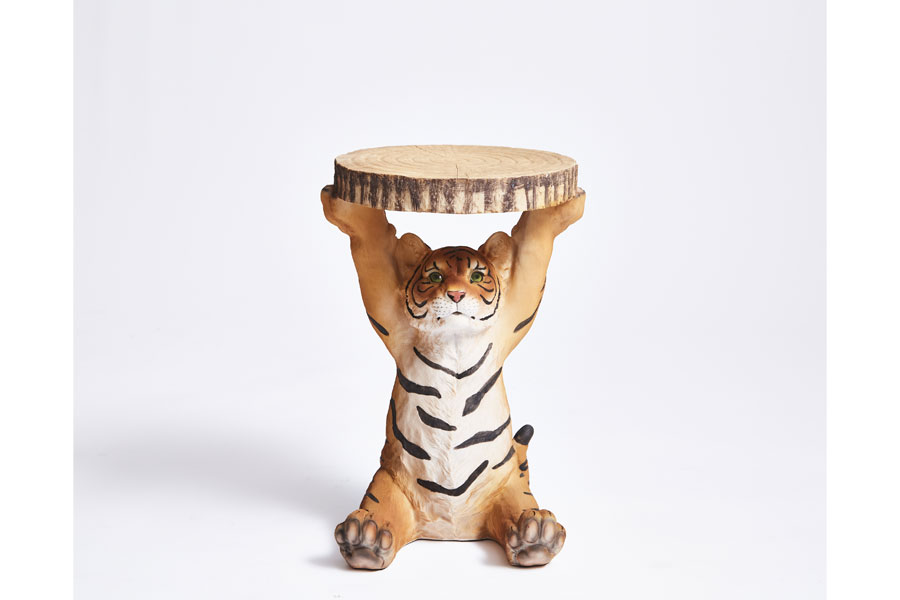 アニマルサイドテーブル タイガー - サイドテーブルの通販 ｜リビング