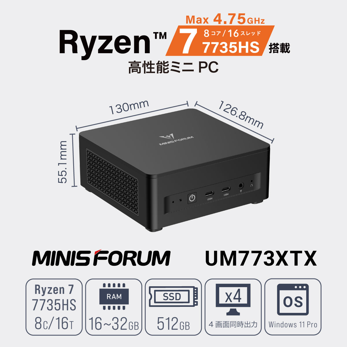 MINISFORUM UM773XTX【終息】 | 株式会社リンクスインターナショナル