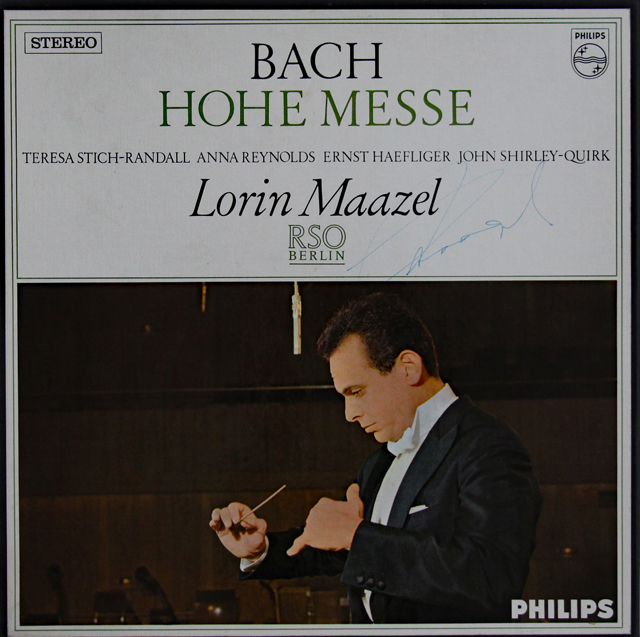 LP レコード 直筆サイン入り マゼールのバッハ/ロ短調ミサ曲 蘭PHILIPS