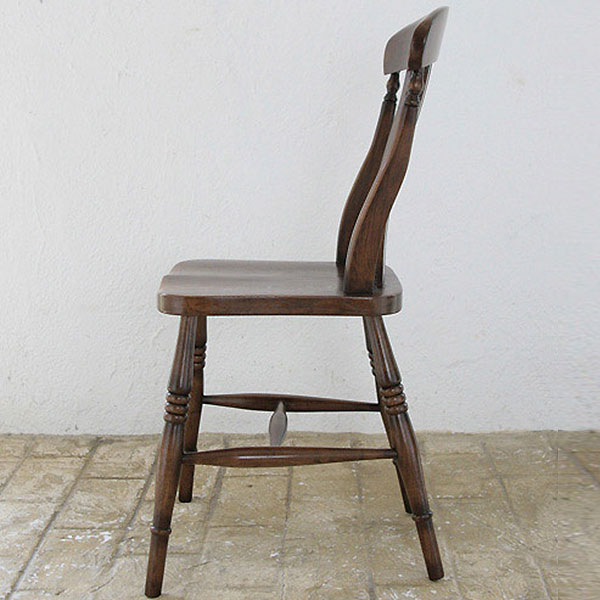 英国アンティークリプロダクト オーク スラットバックチェア 【玄関前