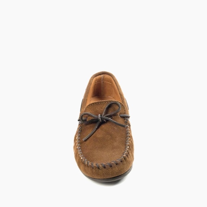 Minnetonka Moccasins 0913 - Men's Classic Suede Moccasin - Dusty Brown