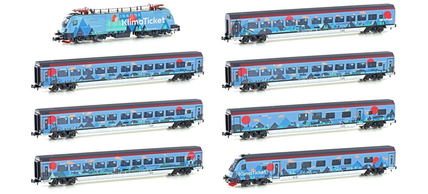 Hobbytrain H25226 鉄道ゲージ N 8個Rh 1116「Railjet/Klimaticket」を